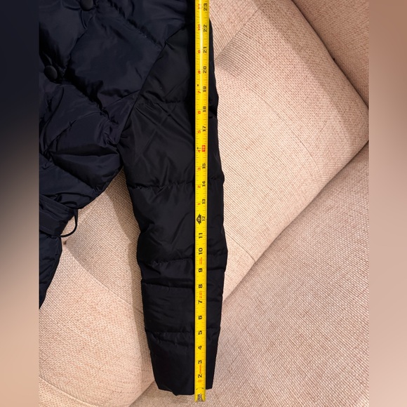 Made in Japan Luxury Navy Puffer Down Coat with Belt - Italian Fabric - Size XS - Picture 10 of 11